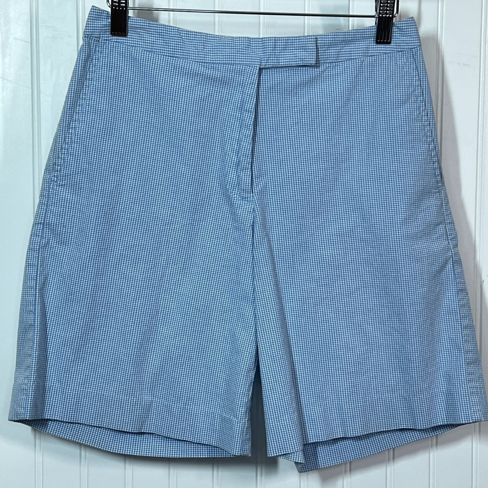 Cutter & Buck Blue Gingham Checkered Seersucker Shorts Casual Summer Golf VTG
